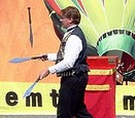 PictureThis is of Mark LCark from Aardvark Entertainmentjuggling knives, he also juggles and eats fire.