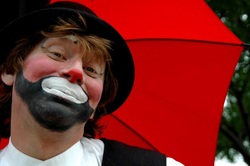 Mark Clark of Aardvark Entertainment as Happy Jack the Clown